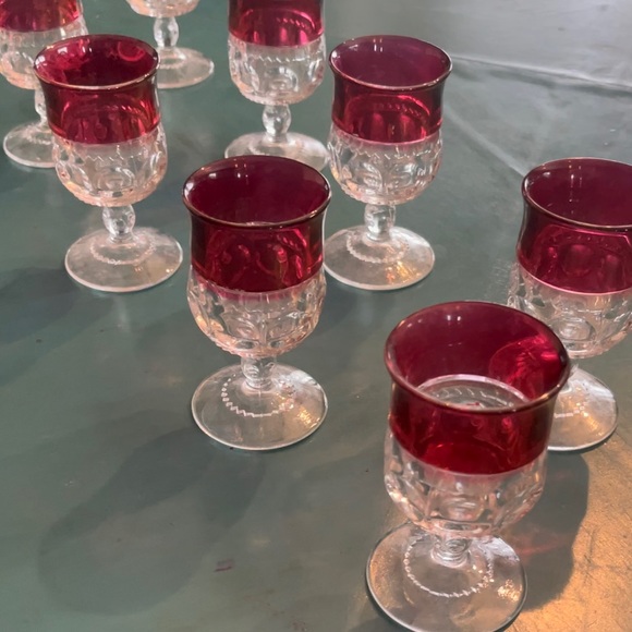 Kings Crown | Dining | 95s Kings Crown Ruby Red Flashed Shot Glass ...